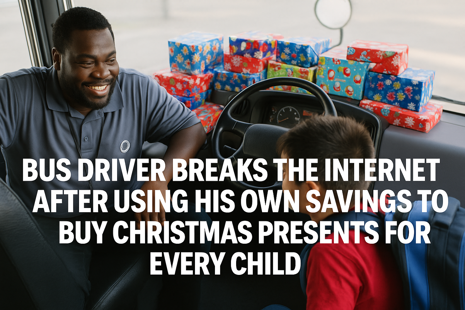 Bus Driver Breaks the Internet After Using His Own Savings to Buy Christmas Presents for Every Child