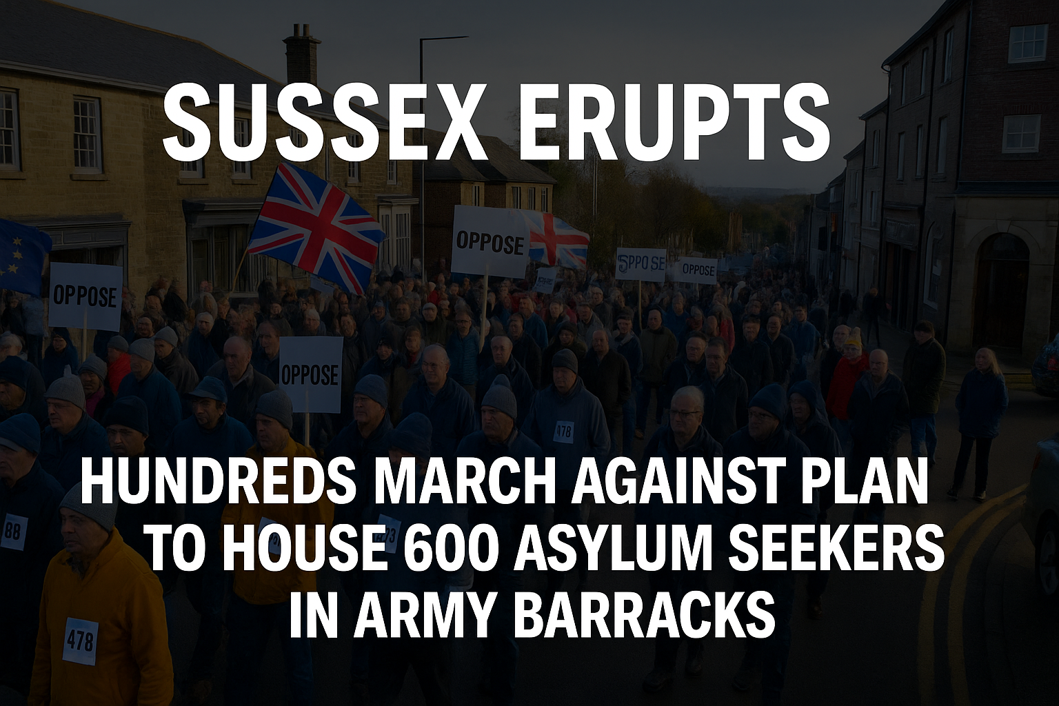 Sussex Erupts — Hundreds March Against Plan to House 600 Asylum Seekers in Army Barracks